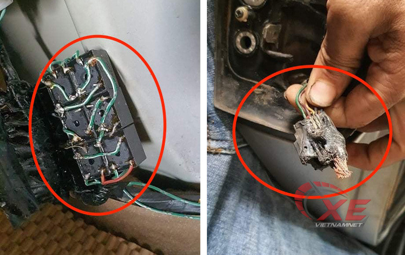 Xe boc khoi nghi ngut vi... len doi cap guong