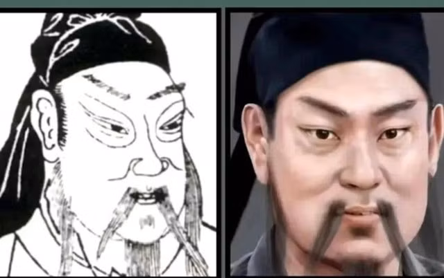  1. Quan Vũ: Nhà văn La Quán Trung mô tả nhân vật Quan Vũ: "Huyền Đức nhìn xem thấy người ấy mình cao chín thước, râu dài hai thước, mặt đỏ như gấc, môi như tô son, mắt phượng mày tằm, oai phong lẫm liệt." Từ bức ảnh AI khôi phục khuôn mặt của Quan Vũ, không thấy có nhiều điểm khác biệt so với tranh trong sách cổ.