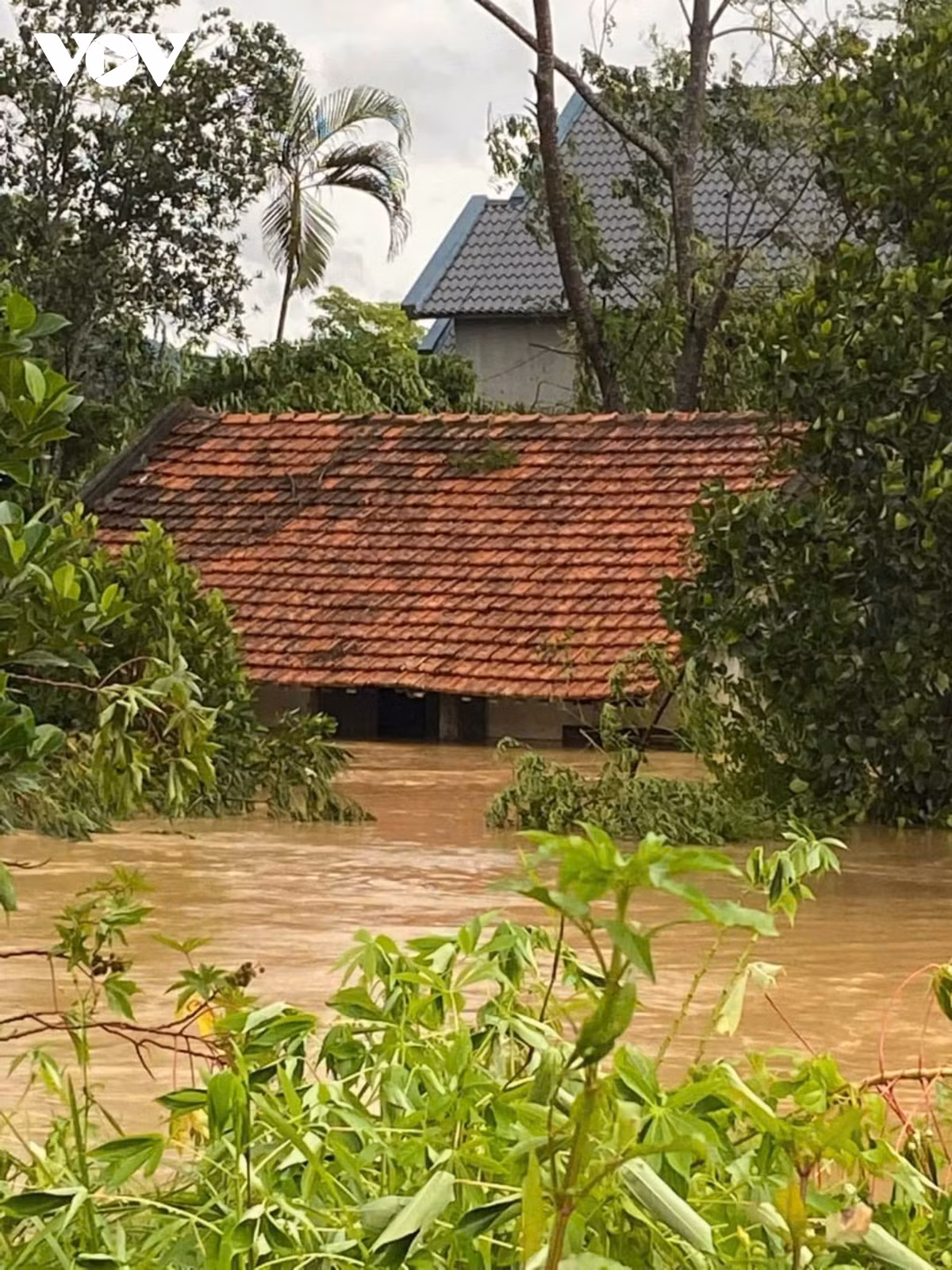 Mực nước các hồ chứa đầy, cơ bản vượt tràn xả lũ (hồ Khe Sàng, xã Đèo Gia tràn 180cm; hồ Khuôn Vố, xã Tân Lập tràn 70cm; hồ Dọc Bấu, xã Biên Sơn tràn 100cm). Khiến nhiều nhà của người dân chìm trong biển nước.