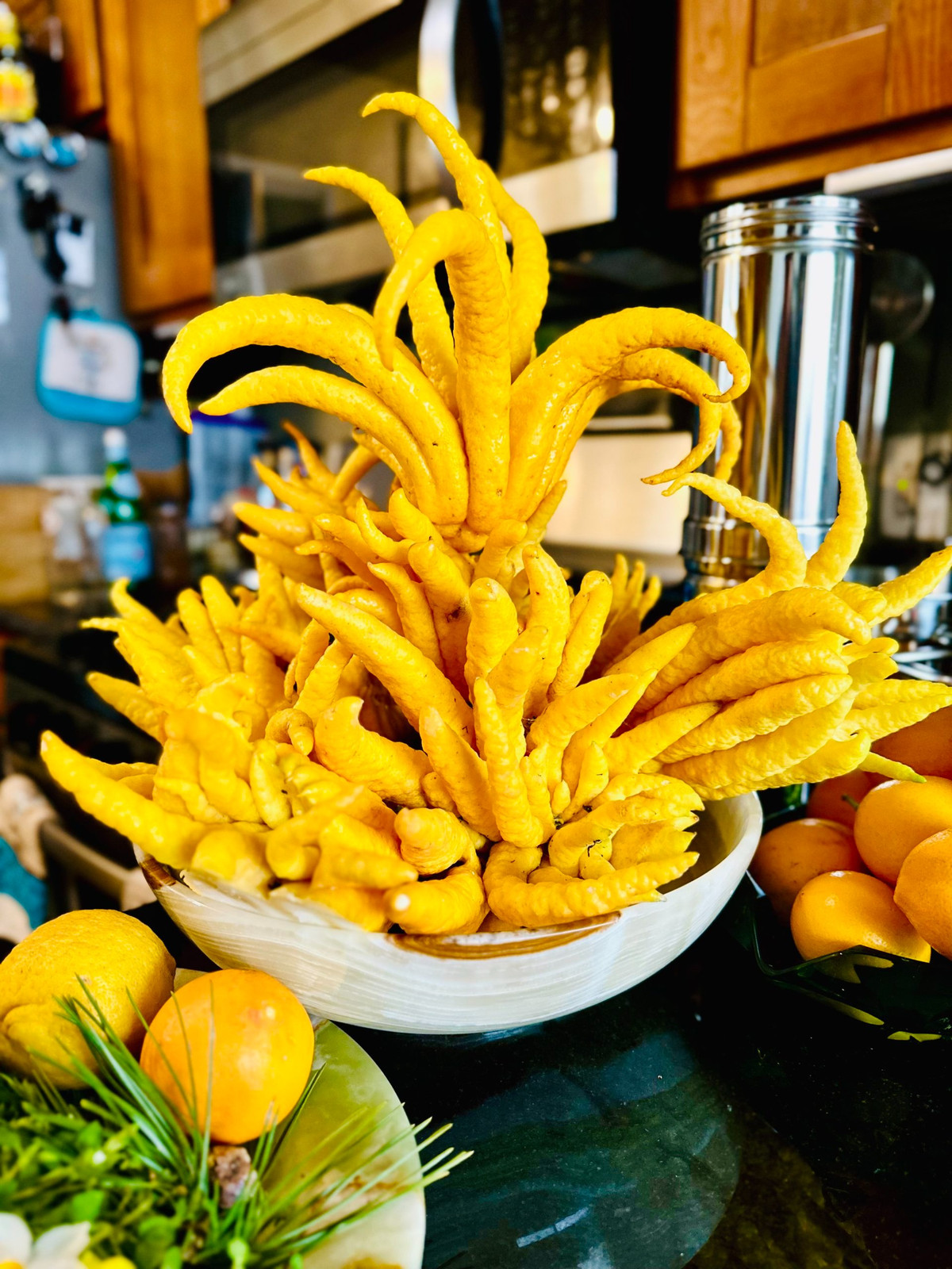 Làm thuốc, chế món ăn: Trong mỗi quả phật thủ chứa rất nhiều vitamin C, đường, acid hữu cơ, dầu chanh, glucozit. Nên phật thủ có tác dụng điều trị các chứng ăn không tiêu, đầy bụng, đau dạ dày, viêm gan, đau họng, ngực tức, mạng sườn trướng đau,...