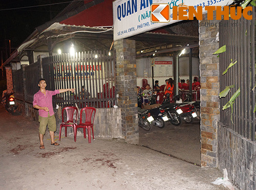 Quán nhậu Năm Phước, nơi xảy ra vụ truy sát kinh hoàng.