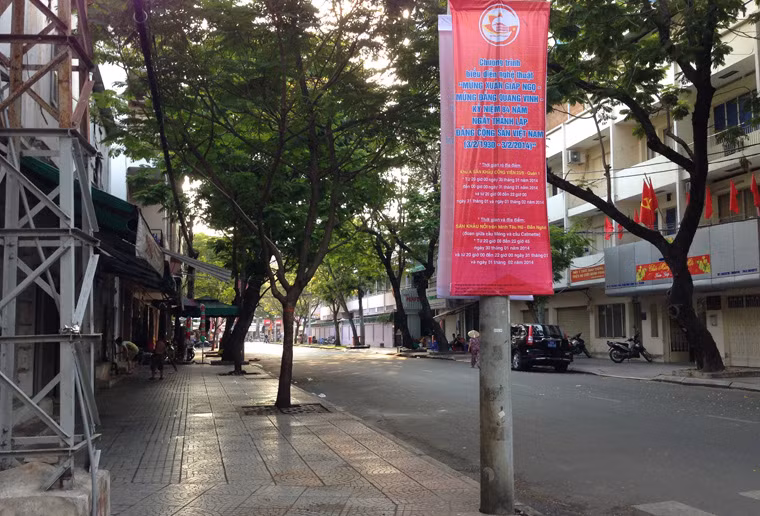 Nét thanh bình, lặng lẽ trên đường Nguyễn Thái Bình.