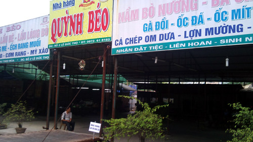 Nhà hàng nơi xảy ra vụ việc.