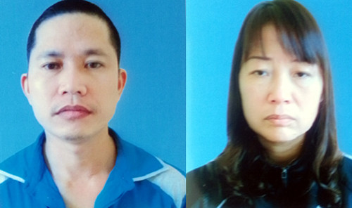 Hà và Đường tại cơ quan công an.