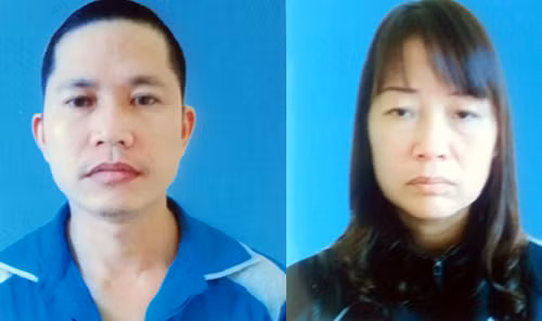 Hà và Đường tại cơ quan công an.