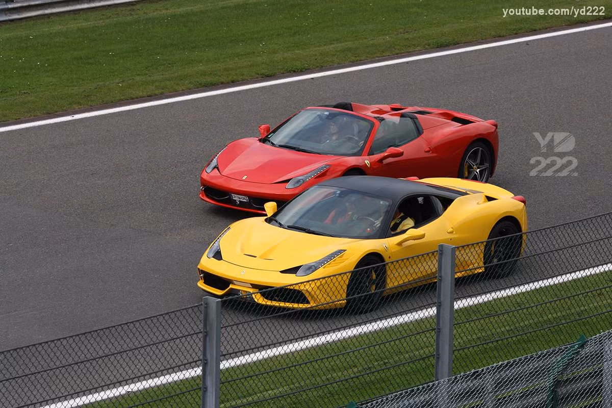Những hình ảnh về siêu xe Ferrari tại trường đua F1 Spa Francorchamps.