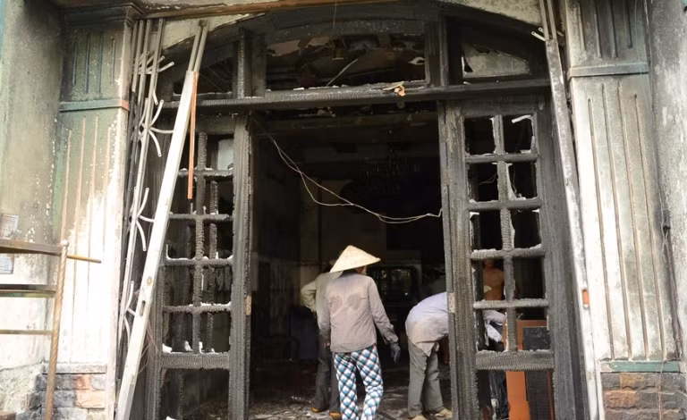 Hiện trường vụ cháy.