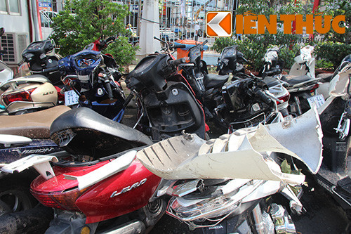 Đa số những chiếc xe bị hư hỏng nặng đều thuộc dòng xe tay ga cao cấp.