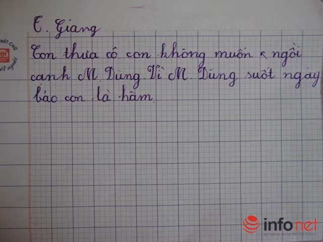 Gần 50 bức thư đến với cô giáo Lê Thu Giang, lớp 2A1 trường tiểu học Vĩnh Tuy, Hà Nội, chỉ trong vòng 2 ngày khai trương hòm thư Điều em muốn nói. Phần lớn những bức thư ngộ nghĩnh này đều mong cô giáo xin được chuyển chỗ, tránh xa bạn này bạn kia, mong được ngồi gần bạn thân của mình. Một số bạn trai không ngần ngại xin cô giáo ngồi bàn cuối, trong khi trước đó phụ huynh thì “năn nỉ” xin cho con mình được ngồi bàn trên.