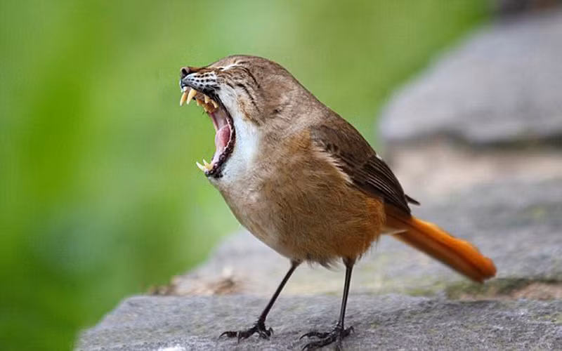 Sự kết hợp giữa chim và mèo.