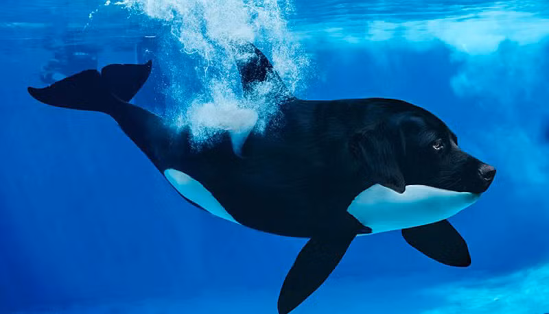 Sự kết hợp giữa cá voi và cún.