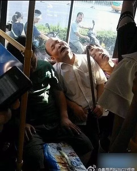 Tựa vào nhau mà ngủ.