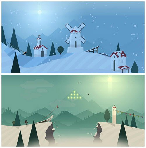  Alto's Adventure. Không chỉ đẹp mà game Alto's Adventure còn cực kỳ vui nhộn. Trong game, người chơi phải dùng ván trượt tuyết để vượt qua nhiều chương ngại vật và đối mặt với nhiều bất ngờ phía trước. Tuy nhiên, game này không miễn phí mà có giá 0,99 USD. 
