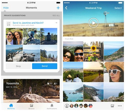  Moments. Facebook đã từng có những sản phẩm thất bại nhưng Moments lại là một ứng dụng đáng dùng. Nó cho phép chia sẻ, quản lý hình ảnh theo địa điểm, người liên quan,... một cách khoa học. 