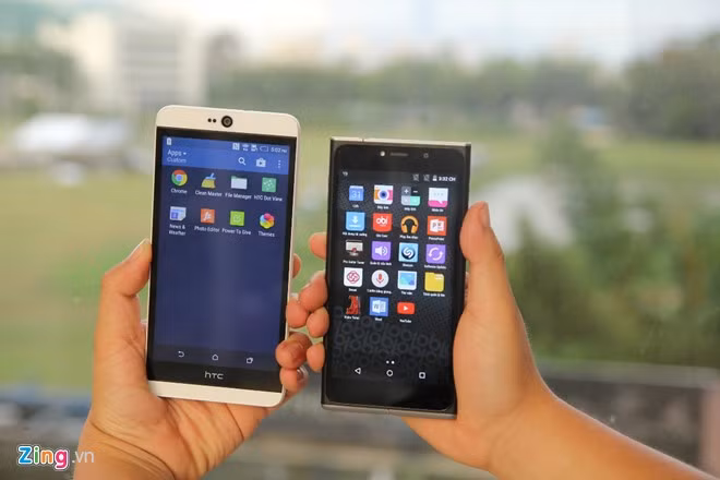 HTC Desire 826 dùng màn hình 5,5 inch Full HD, Obi SF1 có cùng độ phân giải nhưng màn hình chỉ rộng 5 inch.