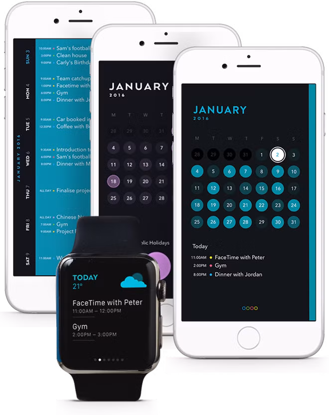  2. Moleskine Timepage: Ứng dụng có chức năng tương tự quyển lịch bỏ túi, được thiết kế để người dùng có thể sắp xếp thời khóa biểu. Bên cạnh đó, Moleskine Timepage còn tích hợp thông tin dự báo thời tiết, bản đồ và danh bạ. Hỗ trợ cả Apple Watch là một trong những tiện ích đắt giá của Timepage. Người dùng có thể mua ứng dụng với giá 5 USD trên App Store.