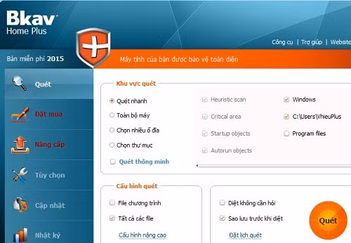  BKAV Home Plus là một phần mềm diệt virus “Made in Viet Nam”, tuy được cung cấp hoàn toàn miễn phí nhưng các chức năng cơ bản thì không hề thua kém so với những phần mềm khác. Với tính năng Auto Protect, khi người dùng nhận email, duyệt web, tải tập tin từ mạng Internet hay mạng nội bộ, nạp đĩa CD/DVD hay thiết bị lưu trữ USB vào máy, Bkav Home Plus sẽ tự động phát hiện và xử lý virus nếu có. Không chỉ có khả năng tìm kiếm và diệt virus, BKAV Home Plus còn có thể diệt adware, trojan, backdoor,… Ngoài ra Bkav Home Plus còn được trang bị đầy đủ các công nghệ cao cấp như Cloud Computing (điện toán đám mây), Safe Run (thực thi an toàn), Firewall (tường lửa).