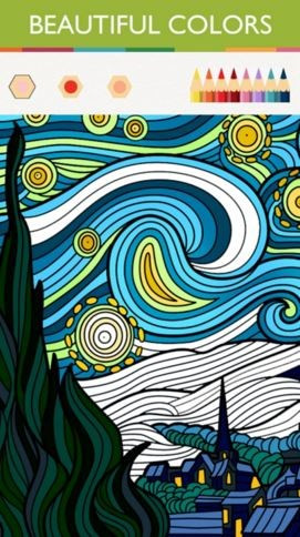  3. Colorfy – Coloring Book Mặc dù tên ứng dụng khiến bạn nghĩ rằng đây là một ứng dụng dành cho trẻ nhỏ, tuy nhiên Colorfy – Coloring Book được biết đến như một giải pháp cung cấp “liệu pháp giảm stress cho người lớn” và “những bí quyết chống lại sự lo lắng”. Ứng dụng cung cấp rất nhiều hình vẽ mà bạn có thể thỏa sức sáng tạo màu sắc tô điểm cho nó. Những hình ảnh được phân loại thành các phân mục bao gồm các mô hình: động vật, vườn hoa, bức tranh nổi tiếng… Dễ dàng điều khiển khi cho phép bạn chỉ chạm lên màn hình để vẽ trong khi các bộ lọc và hiệu ứng cho phép bạn trải nghiệm với những sáng tạo khác nhau. 