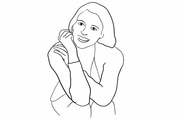 4. Một kiểu tạo dáng đáng yêu khi người mẫu ngồi với hai đầu gối chạm vào nhau và bạn chụp từ trên cao xuống.