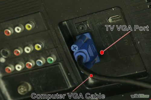  Bước 4: Kết nối dây cáp video máy tính và cổng video tivi: HDMI với cổng HDMI,VGA - VGA,S-video - RCA,DVI - cáp VGA.