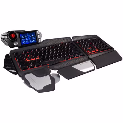  12. Bàn phím tối ưu. Một giàn tùy biến cao như STRIKE Mad Catz 7 (2012) cho phép cung cấp nhiều công dụng và chức năng hơn so với phím extra. Các thành phần bàn phím mới có thể thêm bất kỳ cấu hình và mô đun như: Function Strip, Numpad, Active Palm, Thumb Rest và màn hình cảm ứng LCD... tiện ích hơn so với bàn phím thông thường.