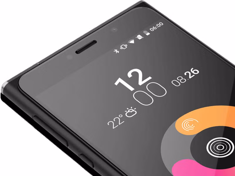 Phía trên mặt trước có đèn flash LED, loa thoại, cảm biến tiệm cận và camera selfie.