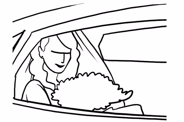 2. Một kiểu ảnh tốt để chụp ảnh cô dâu hoặc cả hai vợ chồng mới cưới trong xe cưới.