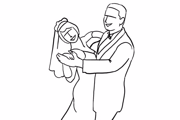 19. Bạn cũng có thể chụp cặp đôi khi họ đang khiêu vũ. Cô dâu và chú rể cùng hướng về phía máy ảnh, để có thể nhìn thấy khuôn mặt họ. Họ có thể nhìn vào máy ảnh hoặc nhìn nhau.