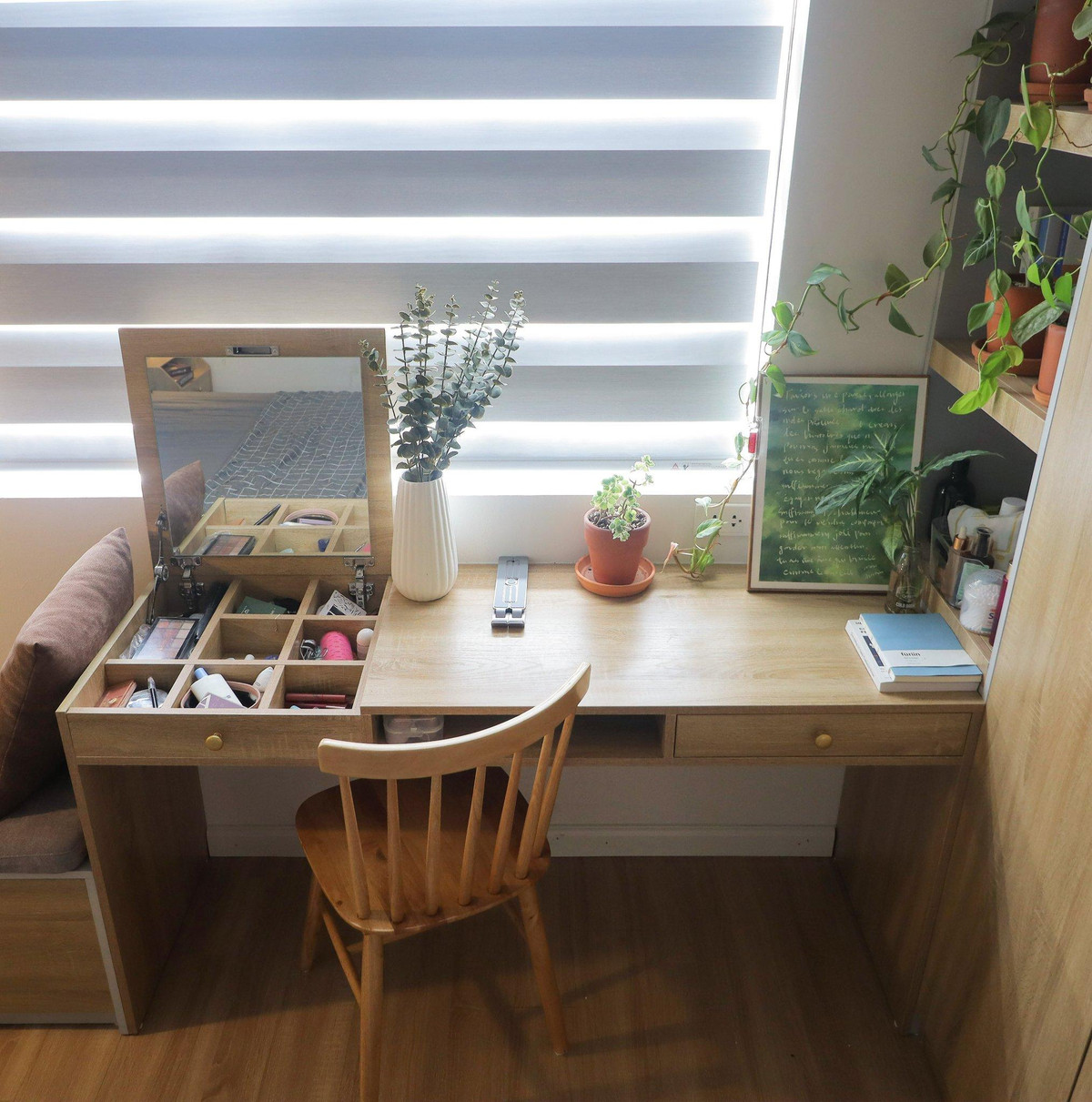 Canh sac mua thu trong can ho xinh xan, tone mau nhat cua co gai tre-Hinh-14