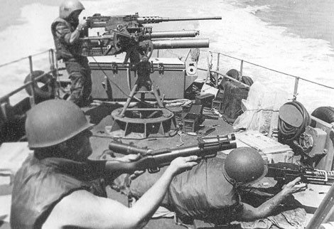 Ụ súng máy ở đuôi tàu PCF mà Mỹ sử dụng trong Chiến tranh Việt Nam.