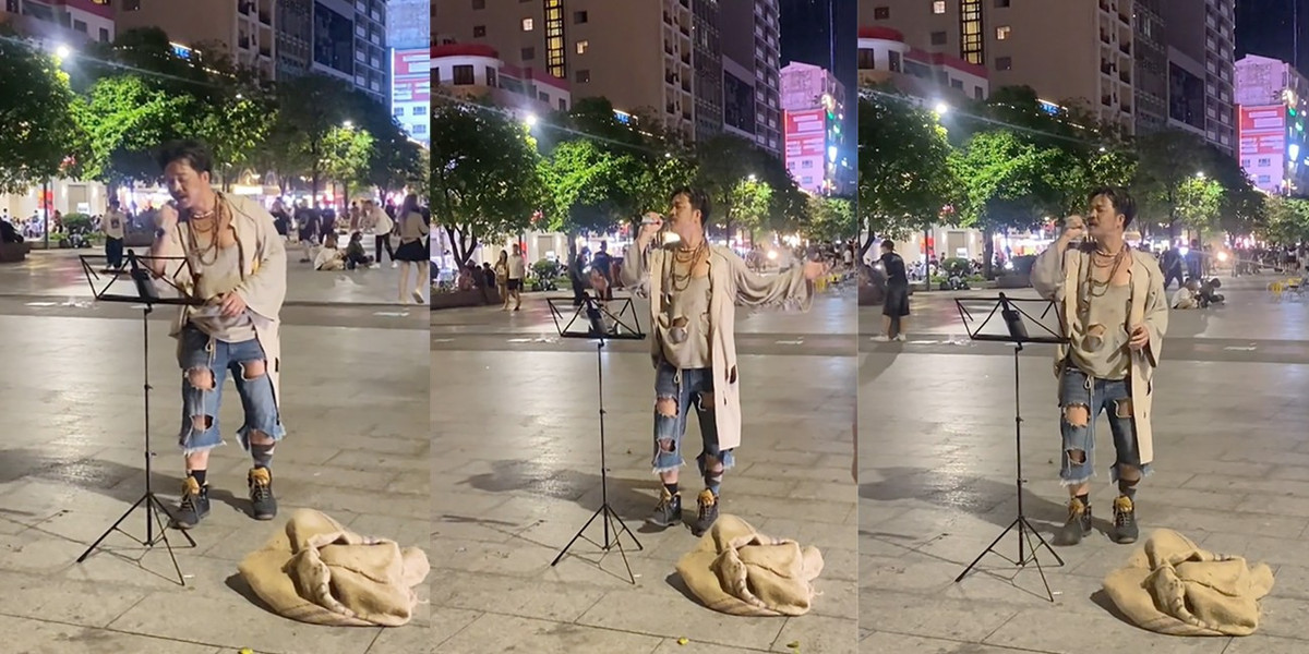 Nam ca si noi tieng mot thoi an mac rach ruoi, hat rong tai pho di bo