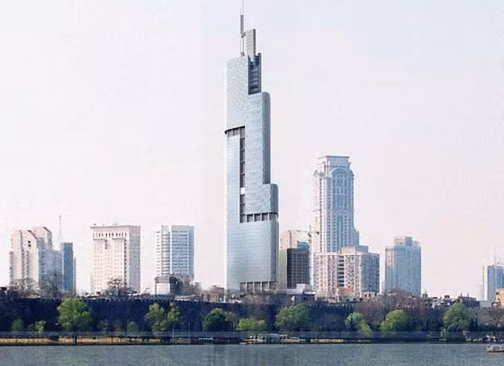 Hoàn thành năm 2010, tháp Zifeng, Nam Kinh, Trung Quốc cao tới 316,6 m.