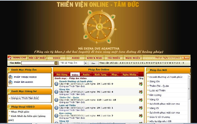 4. Thiền viện online - Tâm Đức: Thượng tọa Thích Tâm Đức (Phó Viện trưởng Học viện Phật giáo Việt Nam tại Tp.HCM. Trang tin nội dung chủ yếu tổng hợp những bài giảng của Thượng tọa Thích Tâm Đức. Ngoài ra, có các bài tham luận, kinh, sách, ca nhạc...Wesbsite: http://tamduc.net.vn/