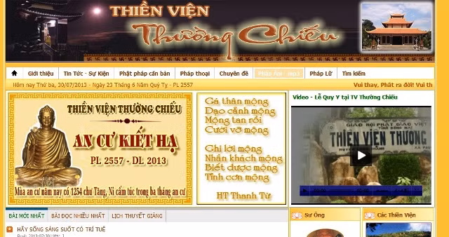 11. Pháp thoại Hòa thượng Thích Thanh Từ: Tổng hợp những bài pháp thoại của Hòa thượng Thích Thanh Từ (Tổ đình Thiền viện Thường Chiếu). Website: http://www.thuongchieu.net/index.php/phapam.