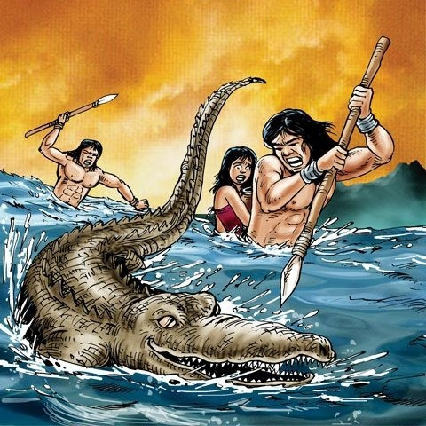  Theo lệnh vua Hùng, người dân lấy màu xăm hình thủy quái vào người, từ đó không bị thuồng luồng gây thương tích nữa. Tục vẽ mình của dân Bách Việt bắt đầu có từ đó. 