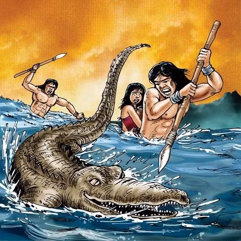  Theo lệnh vua Hùng, người dân lấy màu xăm hình thủy quái vào người, từ đó không bị thuồng luồng gây thương tích nữa. Tục vẽ mình của dân Bách Việt bắt đầu có từ đó. 