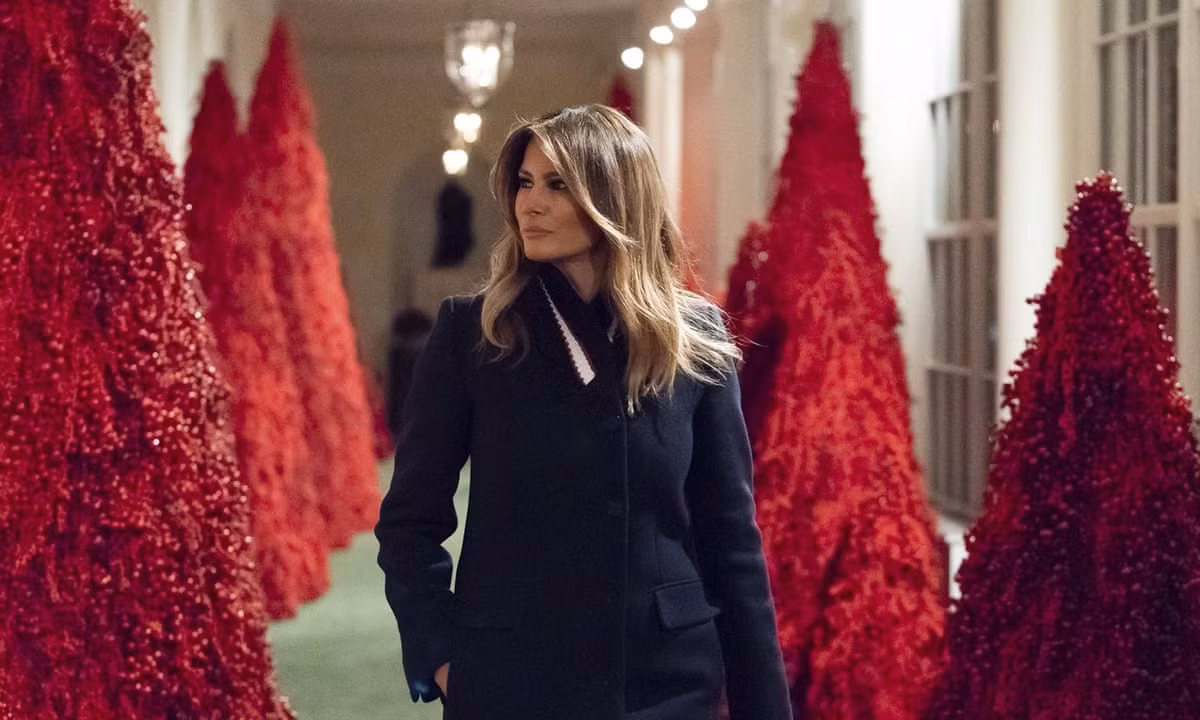 Video trang trí Giáng sinh năm 2018 không có cảnh bà Melania vào bếp. Nhưng thay vào đó, đệ nhất phu nhân vẫn tự kiểm tra khu vực đặt cây thông Noel. Thay vì tự tay treo đồ trang trí như năm 2017, bà chỉ kiểm tra những thứ đã được trang hoàng xong xuôi.