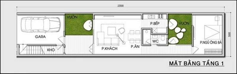 Tư vấn thiết kế và bố trí nội thất cho nhà ống cực dài Tu van thiet ke va bo tri noi that cho nha ong cuc dai