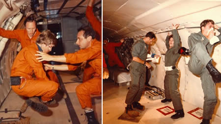 Dù được huấn luyện vô cùng kỹ càng cả về thể chất và kỹ thuật nhưng hầu hết cách phi hành gia đều mắc Hội chứng thích ứng không gian – cảm giác đột nhiên thấy mình lộn ngược và khó cảm nhận vị trí tay chân.