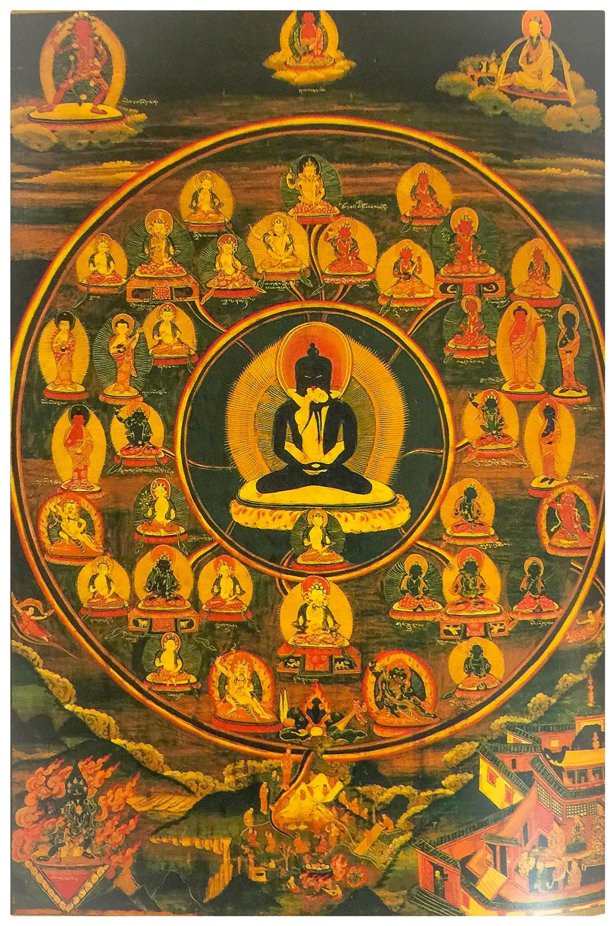  Chonyid Bardo (Bardo của sự thực tại) là giai đoạn hai, xuất hiện khi linh hồn trải qua các ảo giác, đối mặt với các hình ảnh và âm thanh biểu tượng cho những cảm xúc và nghiệp lực tích lũy. Ảnh: Pinterest.