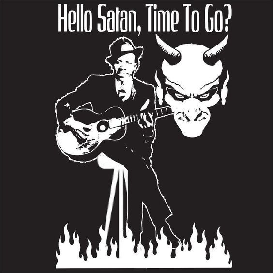  9. Satan trong truyền thuyết đô thị. Satan cũng xuất hiện trong các truyền thuyết đô thị như kẻ gây ra cám dỗ hay kẻ thỏa thuận nguy hiểm. Chuyện Robert Johnson, nghệ sĩ nhạc blues Mỹ, đã gặp Satan ở ngã tư đường và đổi linh hồn mình để có tài năng âm nhạc, là một ví dụ. Ảnh: Pinterest.