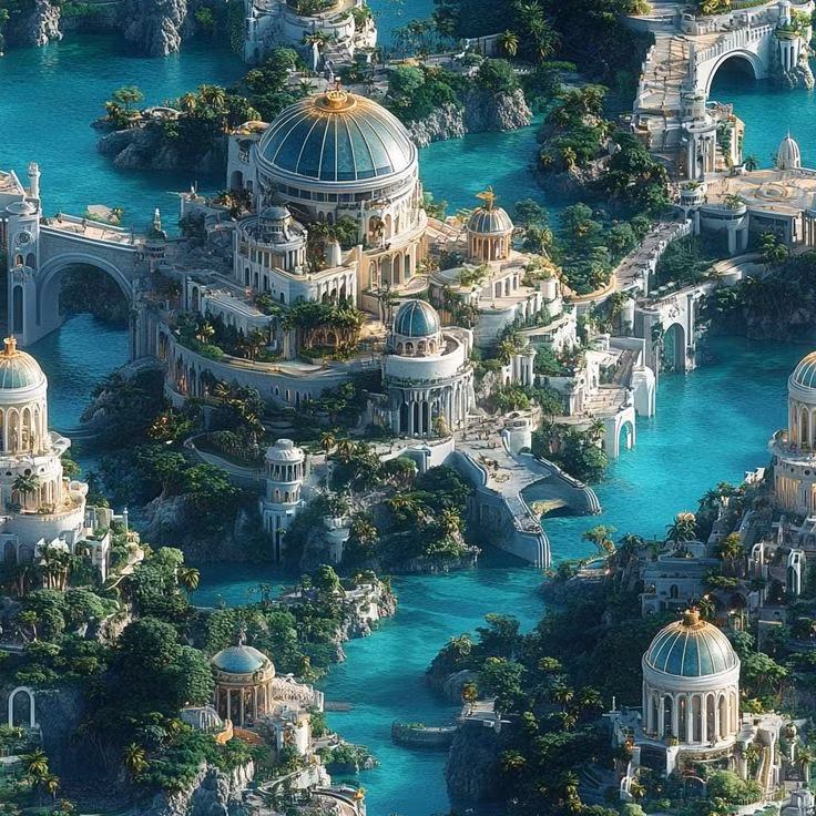  3. Giả thuyết về lục địa biến mất Lemuria. Lemuria là một lục địa giả tưởng khác, được cho là tồn tại ở Ấn Độ Dương. Một số giả thuyết kết nối Atlantis và Lemuria như là những nền văn minh đã từng tồn tại nhưng bị chìm hoặc tan rã do các biến cố địa chất. Ảnh: Pinterest.