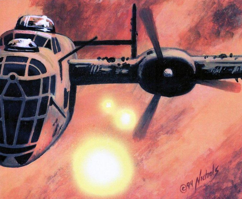  11. Sự kiện Foo Fighters trong Thế chiến II. Trong Thế chiến II, các phi công quân sự thường thấy những quả cầu sáng bí ẩn bay lơ lửng và di chuyển xung quanh máy bay của họ. Hiện tượng này được gọi là "Foo Fighters", và đến nay vẫn chưa có lời giải thích rõ ràng. Ảnh: Pinterest.