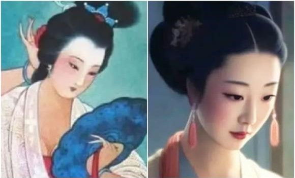  5. Dương Quý Phi: Dương Quý phi (719-756) – một phi tần được sủng ái nhất của Đường Huyền Tông (Đường Minh Hoàng) - là một trong tứ đại mỹ nhân Trung Quốc cổ đại. Dương Quý Phi đẹp đến nỗi mỗi khi ngắm hoa, hoa đều rũ héo vì hổ thẹn (Tu Hoa). Theo sử sách, Dương Quý Phi có vẻ ngoài diễm lệ, đặt trong tiêu chuẩn thẩm mỹ của thời nhà Đường, Dương Quý Phi chính là mỹ nhân. Dựa vào bức tranh do AI vẽ ra thì Dương Quý Phi quả đúng là sắc đẹp nghiêng nước nghiêng thành. 