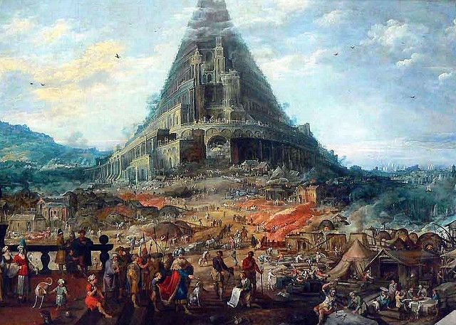  6. Giả thuyết huyền thoại về sự hợp nhất. Tháp Babel có thể là câu chuyện tượng trưng cho khao khát của loài người trong việc hợp nhất nhưng lại bị chia rẽ bởi các yếu tố tự nhiên hoặc siêu nhiên. Như đã nói ở trên, đây là một cách để giải thích sự đa dạng văn hóa và ngôn ngữ của loài người. Ảnh: Pinterest.