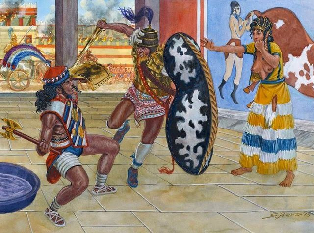  5. Xã hội có tính chất hòa bình và bình đẳng. So với các nền văn minh cùng thời, người Minoan có xu ít quân sự hóa và đất nước của họ ít dấu vết của chiến tranh. Một số nhà nghiên cứu cho rằng người Minoan sống trong một xã hội hòa bình và có cấu trúc xã hội bình đẳng hơn các xã hội cùng thời. Ảnh: Pinterest.