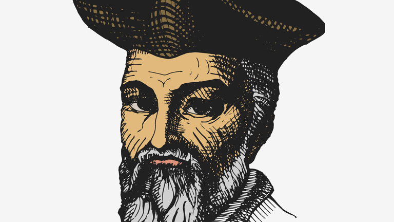  5. Les Prophéties (Những lời tiên tri). Cuốn sách Les Prophéties, xuất bản năm 1555, chứa 942 bài thơ tứ tuyệt (quatrains), được cho là dự đoán các sự kiện trong tương lai. Những bài thơ này sử dụng ngôn ngữ mơ hồ, biểu tượng và đôi khi khó hiểu. Ảnh: Pinterest.