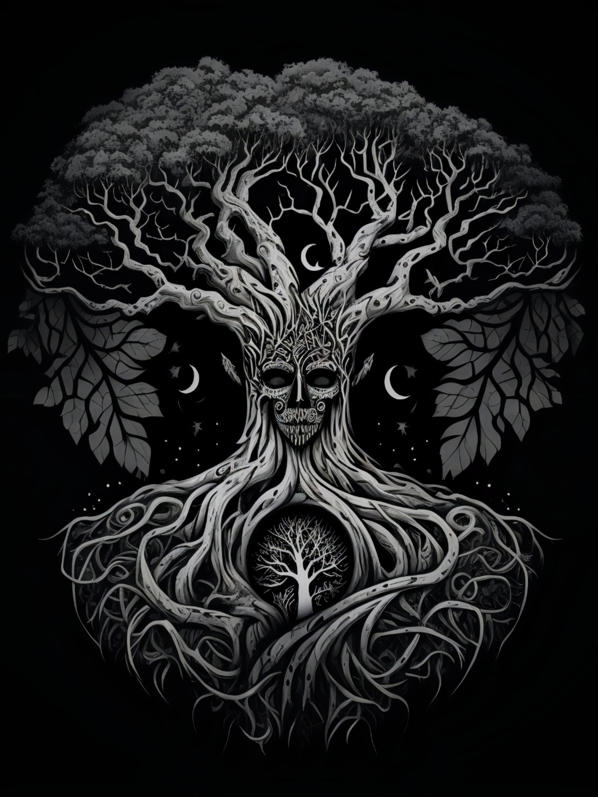 Với sự kết nối chín thế giới, Yggdrasil đóng vai trò là nguồn sống cho cả vũ trụ. Các nhánh của nó không ngừng sinh trưởng, mang đến sự sống cho các sinh vật và các vị thần. Cây này cũng đại diện cho sự bền bỉ và sức mạnh vượt thời gian. Ảnh: Pinterest.