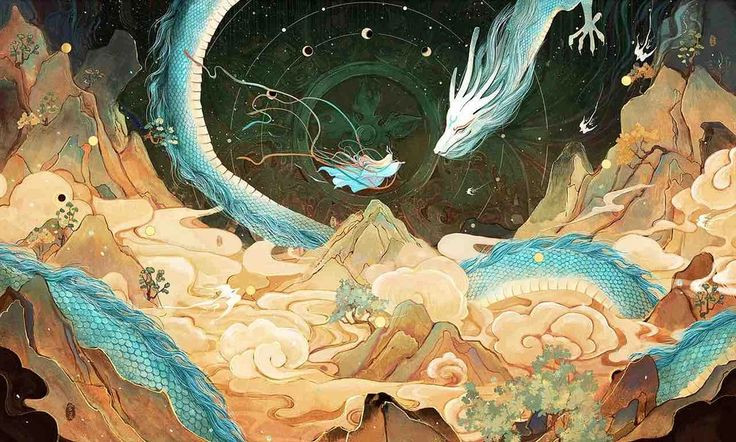  5. Khả năng đặc biệt. Rồng phương Đông có thể điều khiển thời tiết, nước, và gió. Chúng là sinh vật bay lượn tự nhiên dù không có cánh, tượng trưng cho sức mạnh của thiên nhiên. Ảnh: Pinterest.