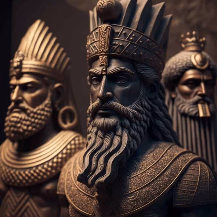  9. Các vị thần có hình dáng giống con người. Tôn giáo của người Sumer thờ rất nhiều vị thần, mỗi vị cai quản một khía cạnh của cuộc sống và thiên nhiên. Điều thú vị là các vị thần được miêu tả có tính cách và hình dáng giống con người. Ảnh: Pinterest.